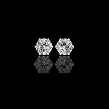 2.57 TCW Luxury Moissanite Diamond Round Cut Solitaire Stud Earrings with Classic Six Prong Setting