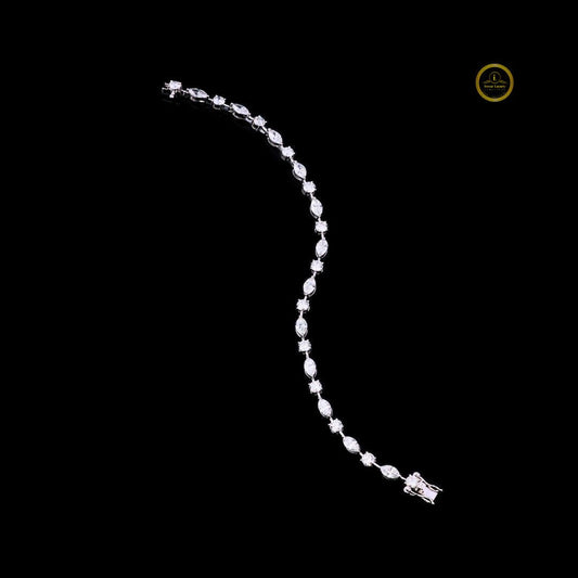 Alternating Marquise Cut Lab Grown Diamond Tennis Bracelet