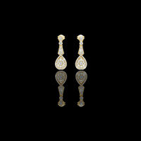 Pure Opulence Round Moissanite Diamond Halo Drop Earrings Premium Fine Jewelry