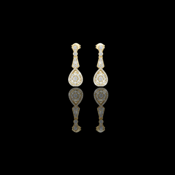 Pure Opulence Round Moissanite Diamond Halo Drop Earrings Premium Fine Jewelry