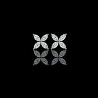2.00 TCW Contemporary Luxury Marquise Cut Moissanite Diamond Four Petal Floral Stud Earring