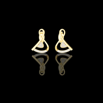 Modern Infinity Loop Round Moissanite Diamond Stud Earrings with Curved Pave Arc