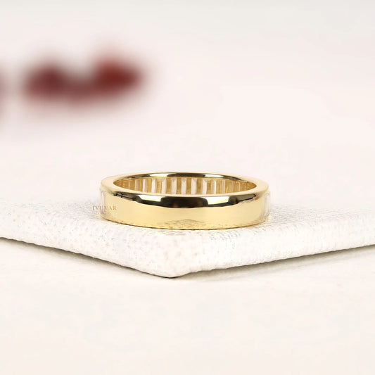 Baguette Cut Moissanite Diamond Eternity Band in Gold