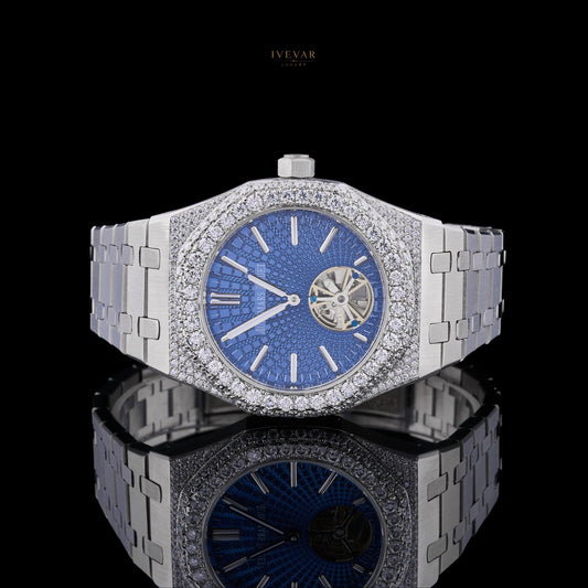 IVEVAR Sapphire Ice Crystal-Encrusted Luxury Stainless Steel Watch Collection