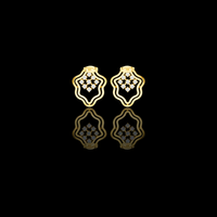 0.36 TCW Floating Grid Design Scalloped Frame Moissanite Round Diamond Cluster Stud Earrings Gold