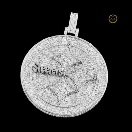 Custom Steelers Moissanite Diamond Medallion Pendant Iced-Out Jewelry