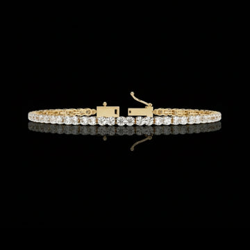 3.2mm Round Cut Moissanite Diamond Single Row Tennis Bracelet