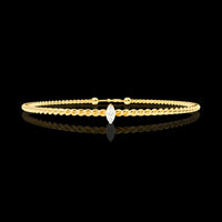 Minimalist Marquise Moissnaite Diamond Twisted Rope Bangle For Her