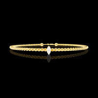 0.21 TCW Minimalist Gold Chain Bracelet Featuring a Sparkling Round Moissanite Diamond Accent