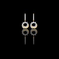 Luminous Crescent Sparkle Hoop Drop Earrings with Brilliant Round Moissanite Diamond