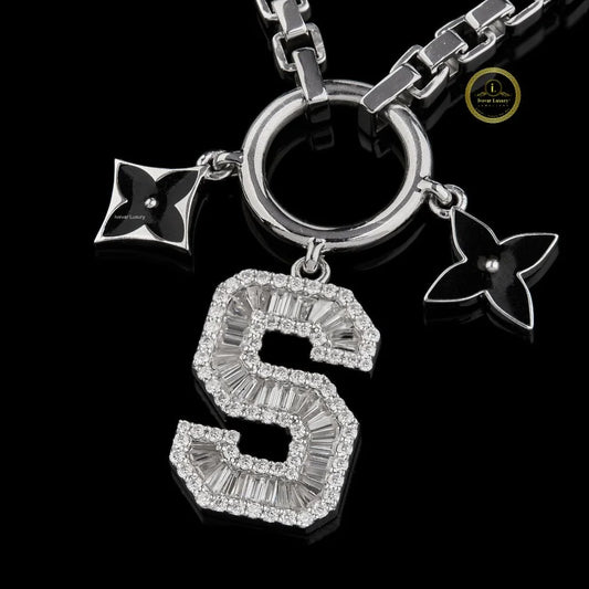 Hip Hop Moissanite Diamond Alphabet Pendant Chain By Ivevar