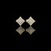 Luxurious Square Round Moissanite Diamond Stud Earrings with Multi Stone Brilliance