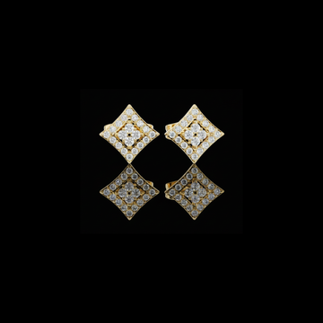 Luxurious Square Round Moissanite Diamond Stud Earrings with Multi Stone Brilliance