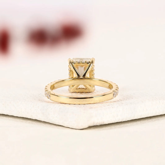 Radiant Cut Lab Diamond Pave Engagement Ring