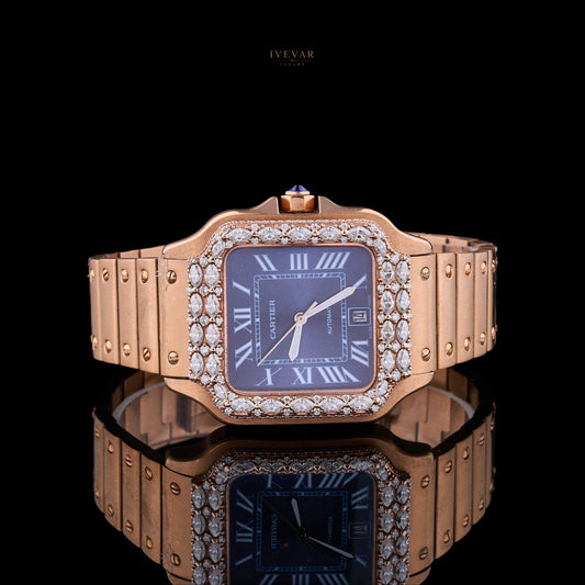 Premium Crystal-Accented Two-Tone Wristwatch And Marquise Diamond Bezel Watch By Ivevar