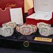 Full Iced Out Diamond Square Watch with Rainbow Roman Dial & Diamond Bezel