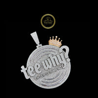 Custom Iced Out Name Pendant with Crown Moissanite Fully Diamond Hip Hop Necklace
