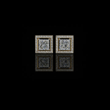 0.72 CT Precious Adornments Moissanite Princess Cut Diamond Earrings Unparalleled Elegance