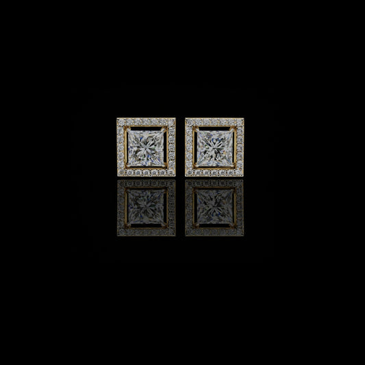0.72 CT Precious Adornments Moissanite Princess Cut Diamond Earrings Unparalleled Elegance