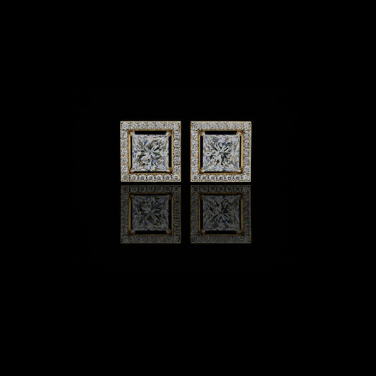 Precious Adornments Lab Grown Princess Cut Diamond Earrings Unparalleled Elegance