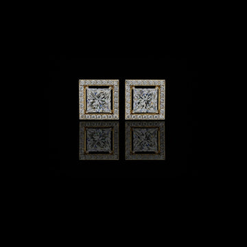 2.00 CT Precious Adornments Moissanite Princess Cut Diamond Earrings Unparalleled Elegance