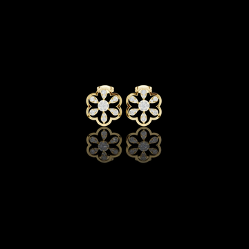 0.59 TCW Radiant Floral Petal Moissanite Cluster Stud Earrings in Gold with Blooming Brilliance For Her