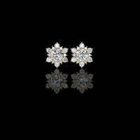 2.10 TCW Bespoke Luxury Moissanite Round Cut Diamond Earring Handcrafted Excellence For Her