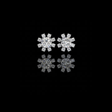 1.22 TCW Luxury Moissanite Created Diamond Unmatched Brilliance & Craftsmanship Earring in Round Cut