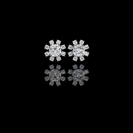 1.22 TCW Luxury Moissanite Created Diamond Unmatched Brilliance & Craftsmanship Earring in Round Cut