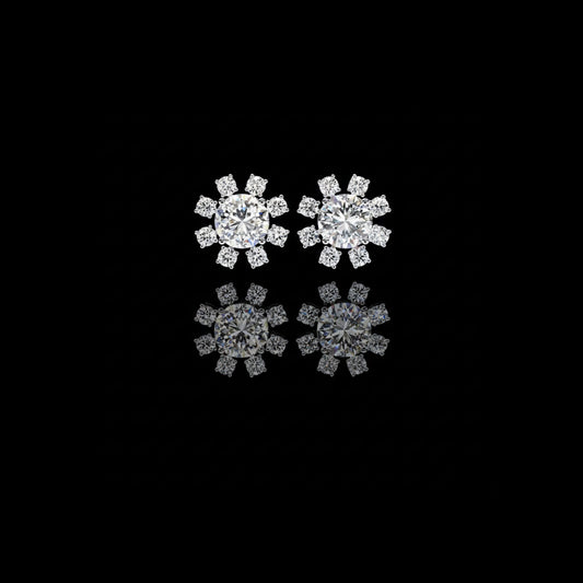 Luxury Round Lab Created Diamond Unmatched Brilliance & Craftsmanship Earring in Round Cut