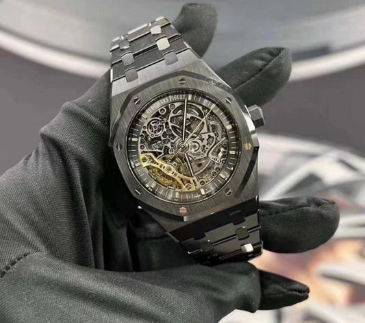 Skeleton Dial Automatic Octagonal Stainless Steel Sports Watch