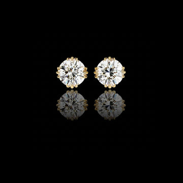 2.80 TCW Luxury Radiant Moissanite Round Cut Diamond Solitaire Stud Earrings in Elegant Prong Setting