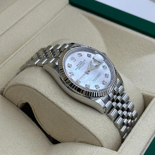Automatic Date Watch with Mother of Pearl Face
