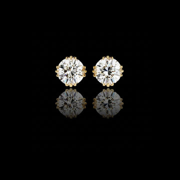Luxury Radiant Round Cut Moissanite Diamond Solitaire Stud Earrings in Elegant Prong Setting