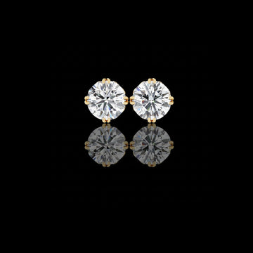 2.57 TCW Elegant Classic Moissanite Round Cut Solitaire Stud Earrings with Premium Prong Setting