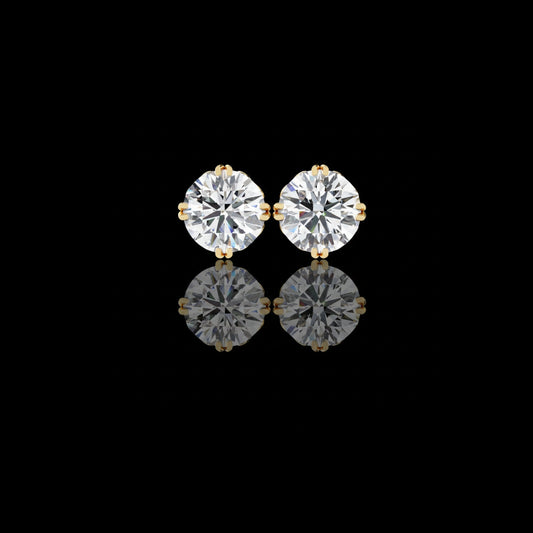 2.57 TCW Elegant Classic Lab Grown Round Cut Solitaire Stud Earrings with Premium Prong Setting