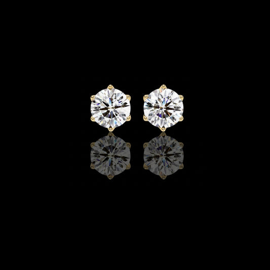 2.57 CT Premium Elegant Lab Created Six Prong Round Cut Diamond Solitaire Earrings for Her