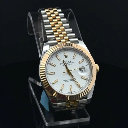White Dial Two-Tone Automatic Date Watch