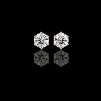 2.62 TCW Premium Elegant Moissanite Six Prong Round Cut Diamond Solitaire Earrings for Her