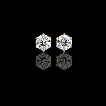 2.62 TCW Premium Elegant Moissanite Six Prong Round Cut Diamond Solitaire Earrings for Her