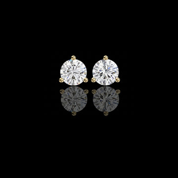 2.57 TCW Premium Moissanite Round Diamond Stud Earrings Luxury Gift with Classic Three Prong Setting