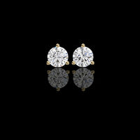 2.58 TCW Premium Moissanite Round Diamond Stud Earrings Luxury Gift with Classic Three Prong Setting