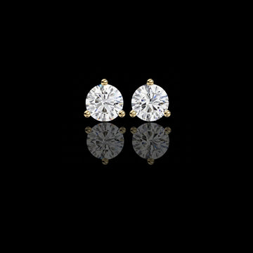 2.58 TCW Premium Moissanite Round Diamond Stud Earrings Luxury Gift with Classic Three Prong Setting