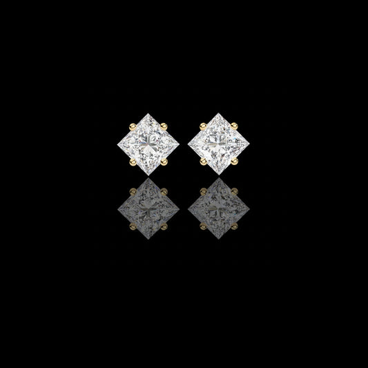 2.39 TCW Timeless Lab Grown Princess Cut Diamond Earrings Ethical Brilliance Perfect For Gift