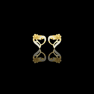 0.14 TCW Lovely Moissanite Heart Shaped Diamond Rose Earrings Romantic Fine Jewelry For Mine