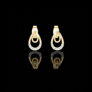 Iconic Loop Moissanite Round Diamond Stud Earrings with Interlinked Teardrop Elegance