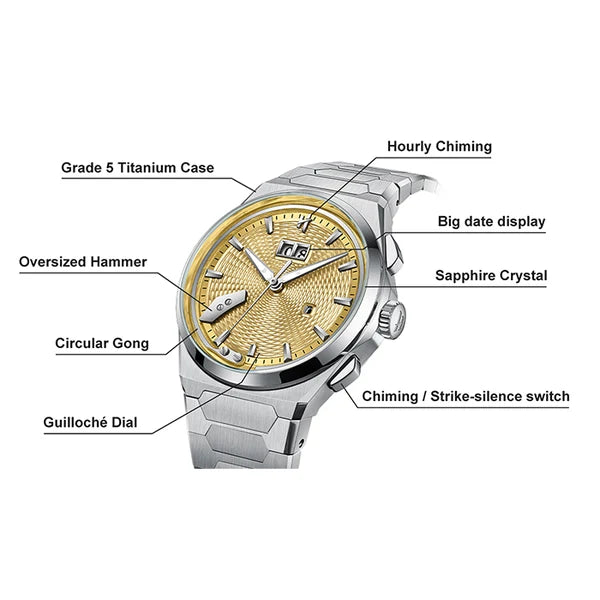 Sound Of Nature Guilloche Dial Yellow Titanium Chiming Limited Edition Automatic Watch