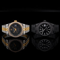 Ivevar Midnight Royale Duo Moissanite Diamond Set Gold And Black Luxury Watch Collection