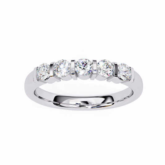 Round Cut Lab Grown Diamond Anniversary Band Ring