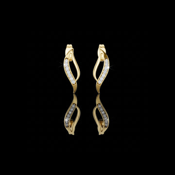 0.14 TCW Serenova Curve Moissanite Diamond Gold Stud Earrings with Fluid Open Arc Design For Gift